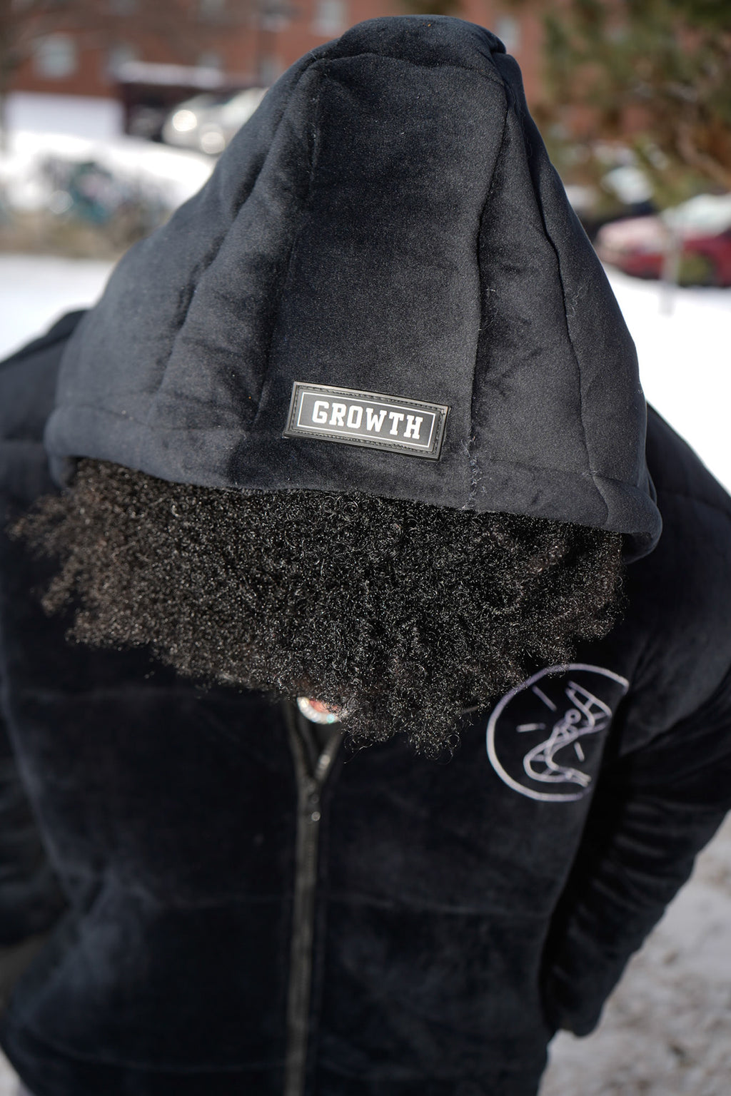 Velvet Black Puffer Coat